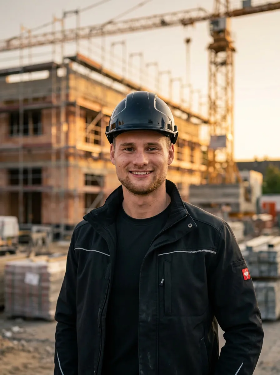 Tim König auf der Baustelle